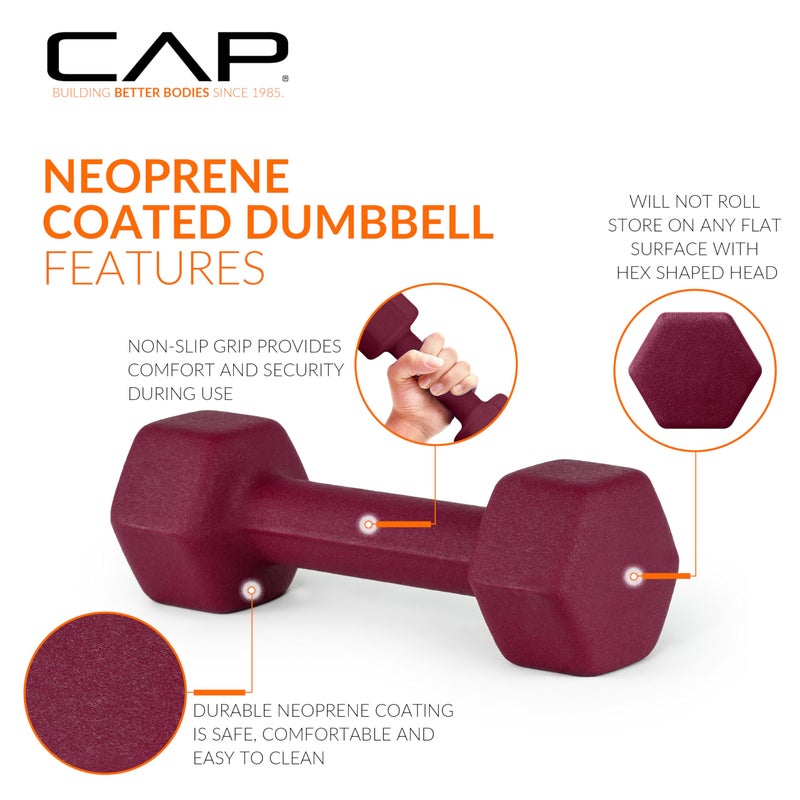 CAP Barbell Neoprene Dumbbell Weights  5 lb Pair  Violet - Image 4